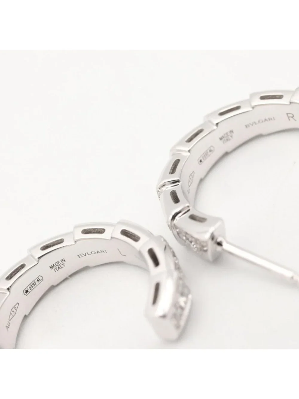 Bvlgari Earrings Serpenti Diamond 18k White Gold